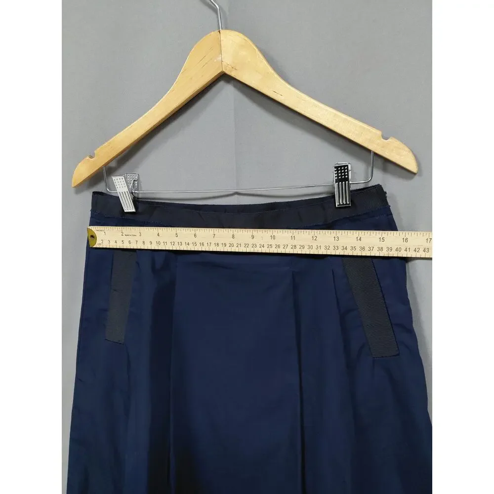 J.Crew Blue Pleated Pockets Drawstring A-Line Skirt See Measurements